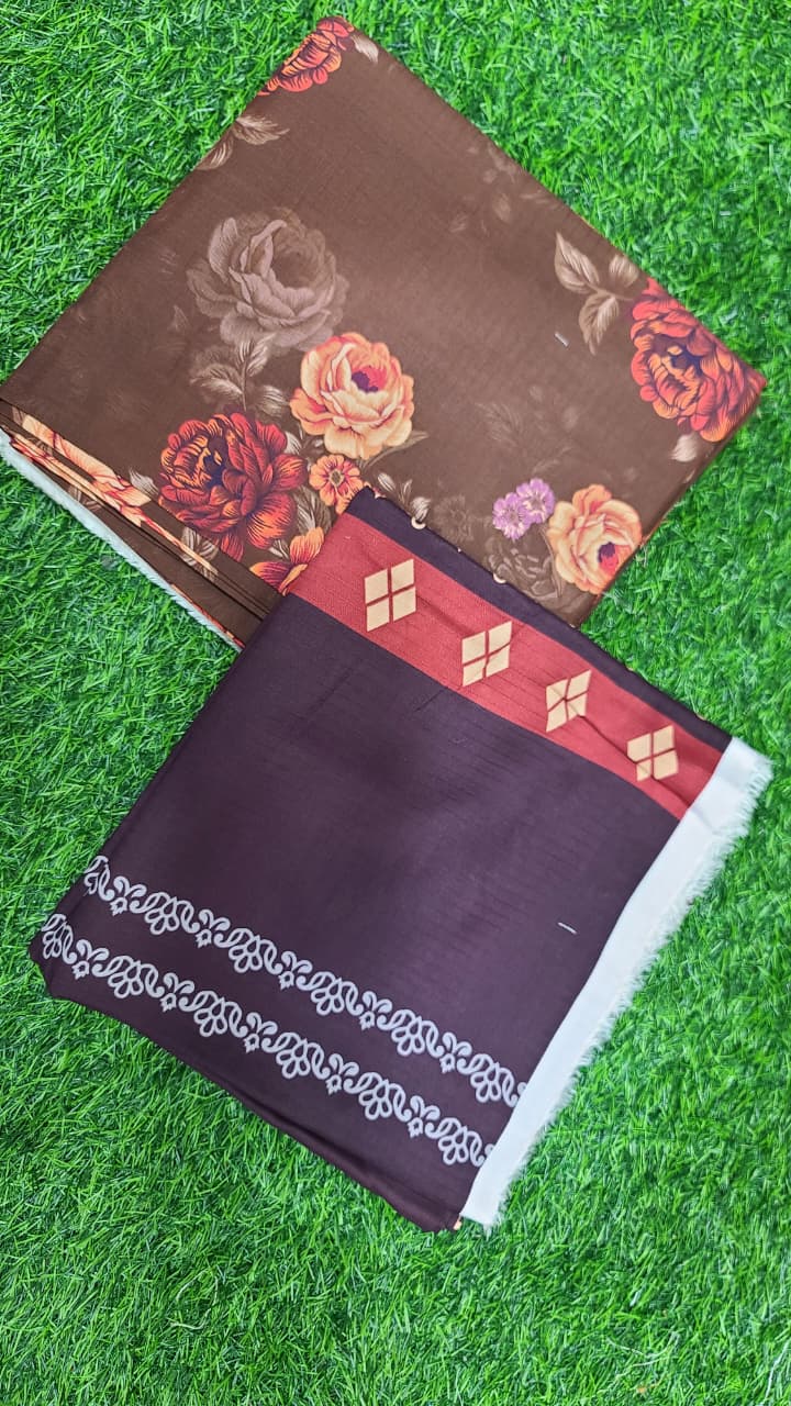 Allover Linen Bana Dora Printed 3Pc