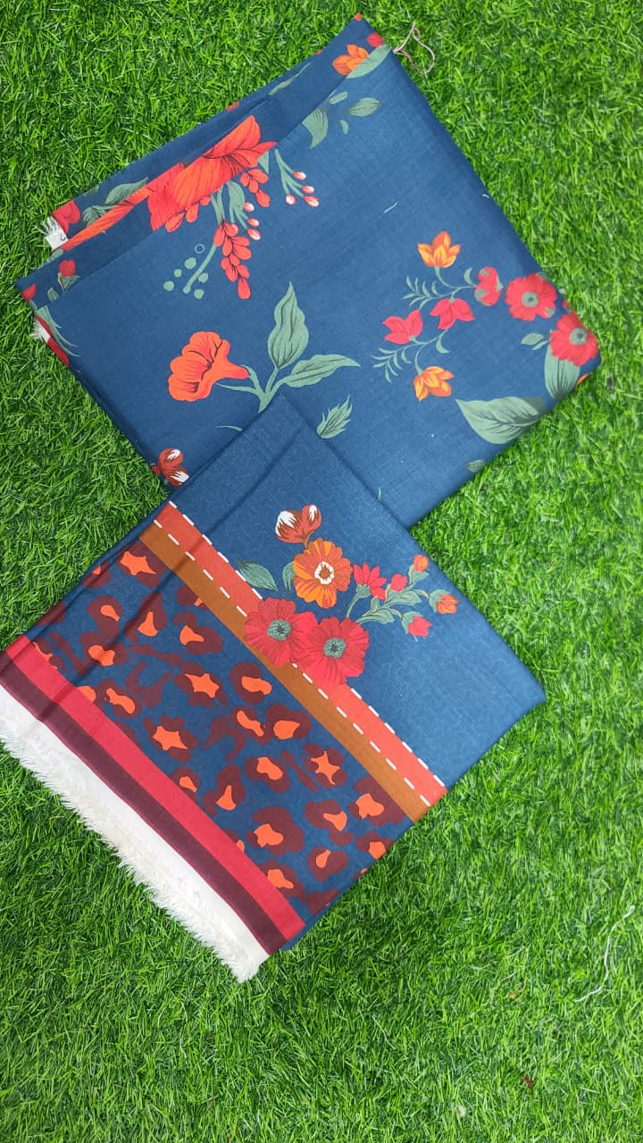 Allover Linen Bana Dora Printed 3Pc