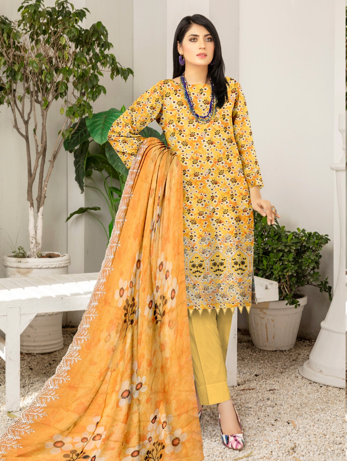 Linen Bana Doriya Applic 3Pc Suite