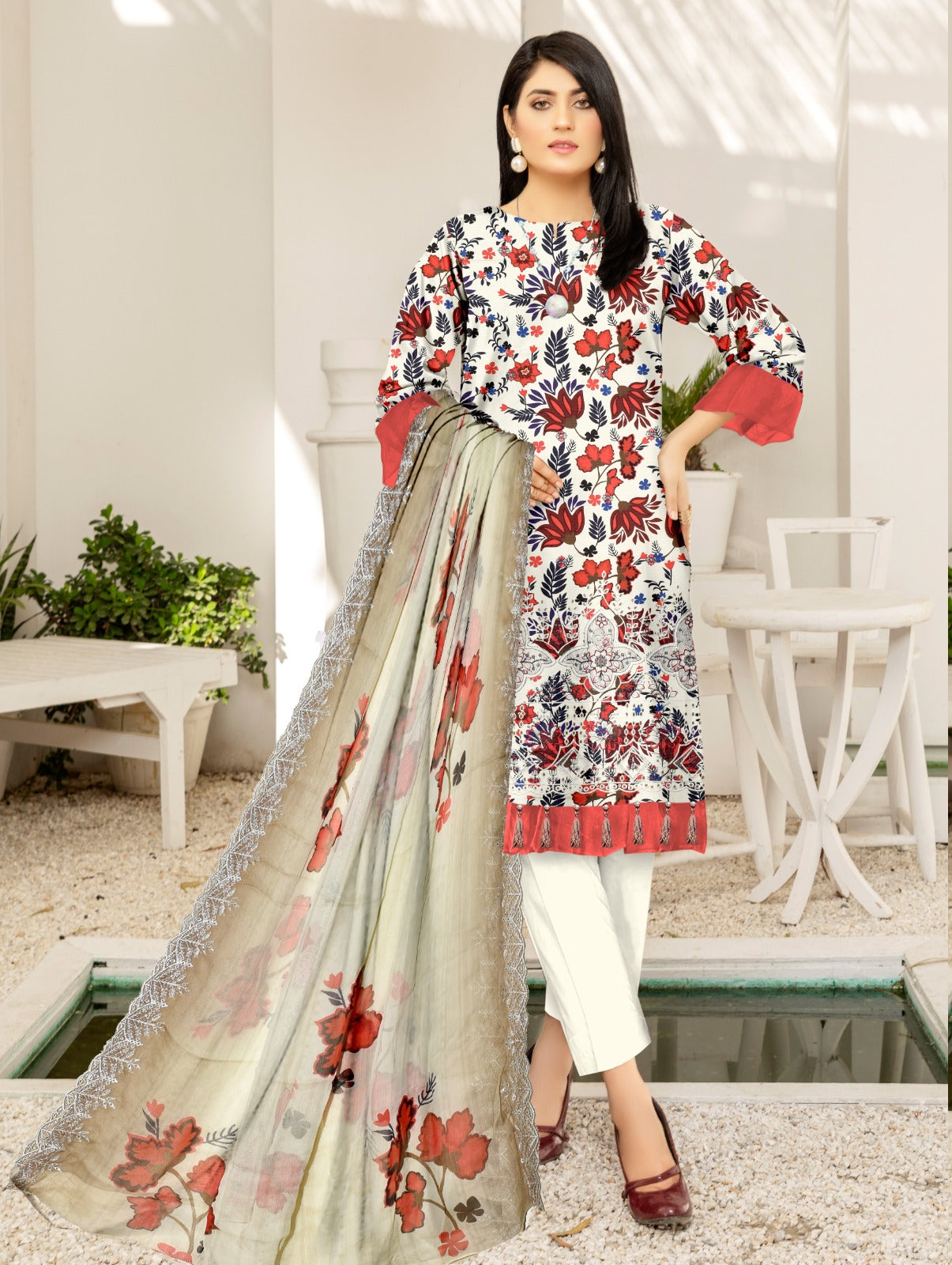 Linen Bana Doriya Applic 3Pc Suite