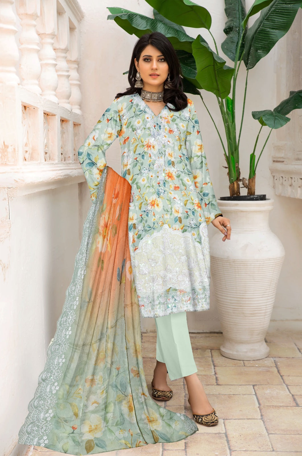 Viscose Applic Embroidery 3Pc Suite