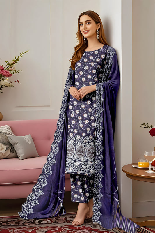 Doriya Viscose Applic Emb 3Pc