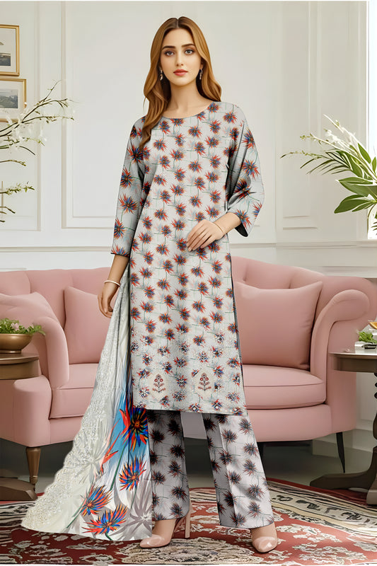 Doriya Viscose Applic Emb 3Pc