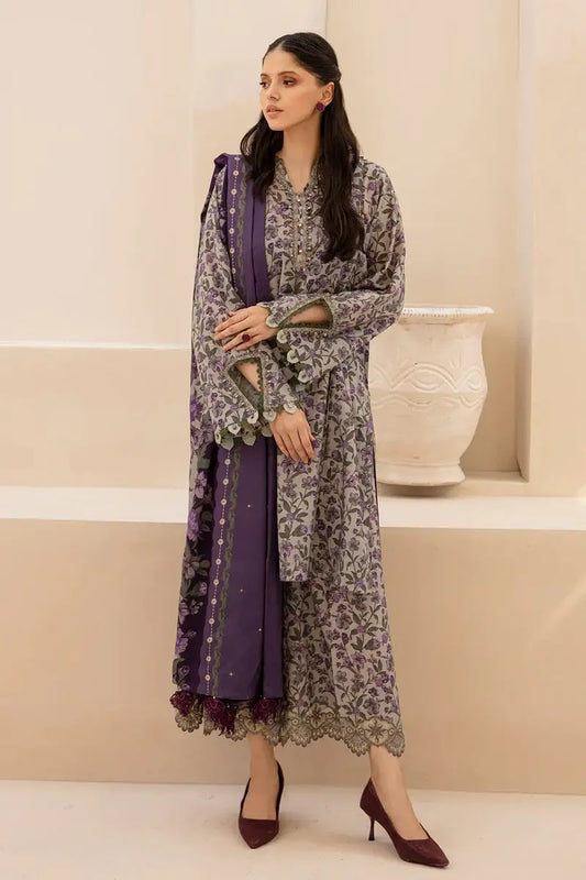 Allover Linen Bana Dora Printed 3Pc
