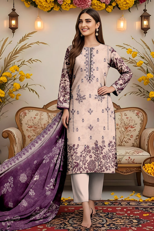 Viscose Embroidery 3Pc Suite