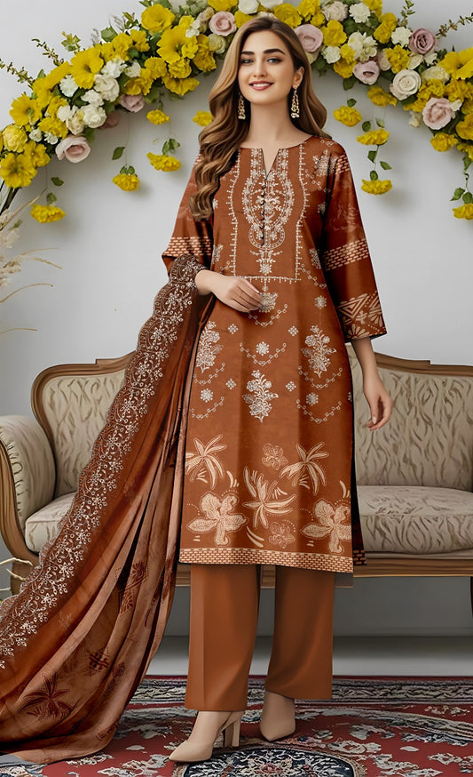 Viscose Embroidery 3Pc Suite