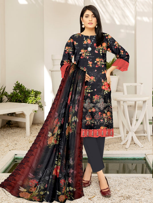 Linen Bana Doriya Applic 3Pc Suite