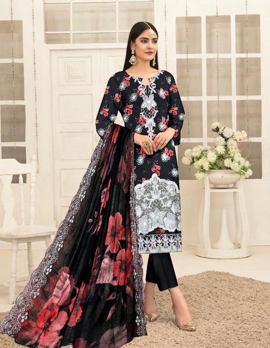 Viscose Applic Embroidery 3Pc Suite