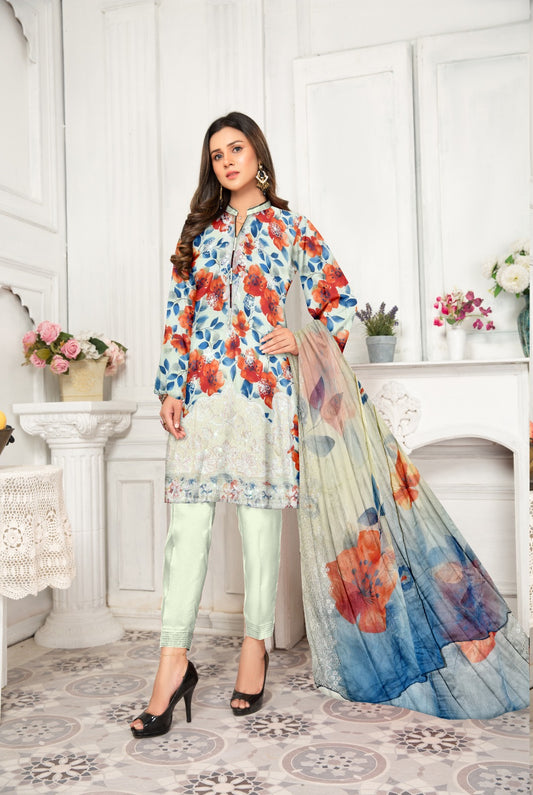 Viscose Applic Embroidery 3Pc Suite