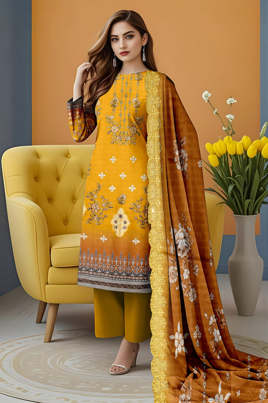 Viscose Applic Embroidery 3Pc Suite