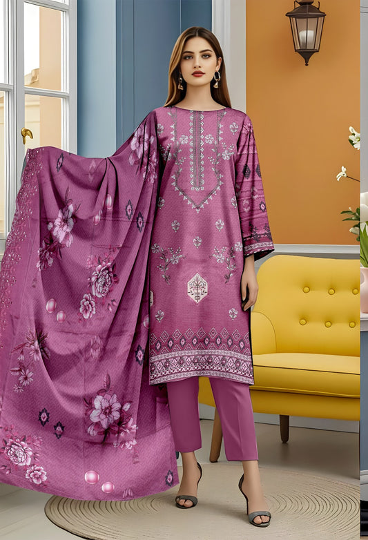 Viscose Applic Embroidered 3Pc