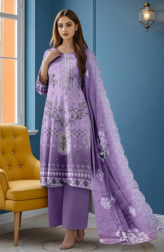 Viscose Applic Embroidery 3Pc Suite