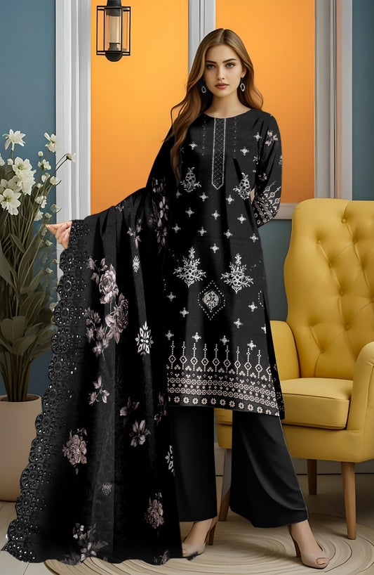 Viscose Applic Embroidery 3Pc Suite